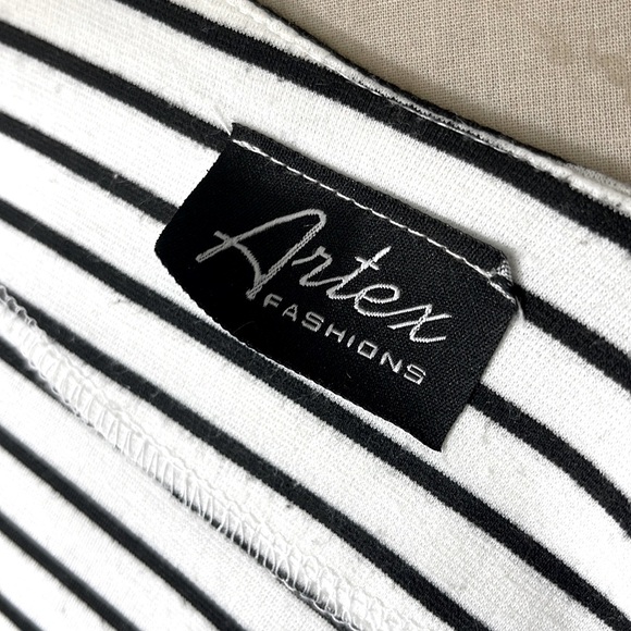 Artex Fashion Black & White Stripe Crossover Nautical Jacket - Picture 16 of 16